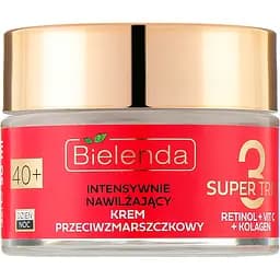 Крем против морщин Bielenda Super Trio Retinol + Vit C + Kolagen 40+ интенсивно увлажняющий 50 мл