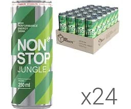 Non Stop Jungle, Упаковка 24 шт. х 250 мл, Нон Стоп Джангл, Напій енергетичний зі смаком полуниці, ж/б - мініатюра 1