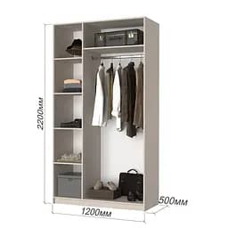 Шафа 3-дверна з антресоллю MebelStar Оскар ДСП BL-B, стандарт 120x52x260 см Аляска сірий (MBS-4869) - мініатюра 3