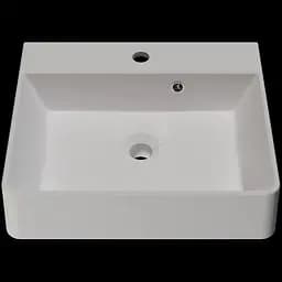 Раковина матова накладна Amidicon Solo 50 500x430 з литого каменю SOLO_50_MAT, Білий матовий