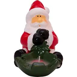 Декоративний новорічний свічник зі свічкою Devilon Дід Мороз 10.5х7х9 см (441648)