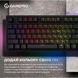 Клавіатура GamePro Red з Hot-Swap RGB Black дротова механічна (MK180B) - мініатюра 17