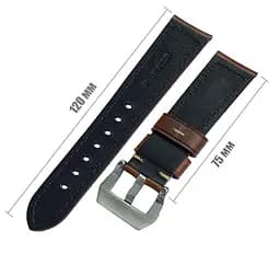 Шкіряний ремінець Primolux F001 Steel buckle для годинника Samsung Galaxy Watch 3 41 мм (SM-R850) Brown - мініатюра 3