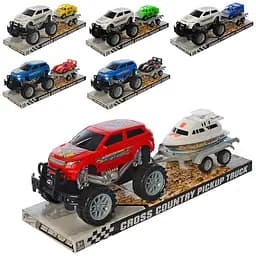 Набор с транспортом 668-5A джип с прицепом 35см,в слюде (6903317293971) МИКС