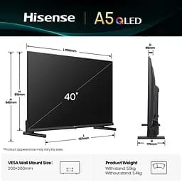LED-телевізор Hisense 40A5Q  (7134238) - мініатюра 5