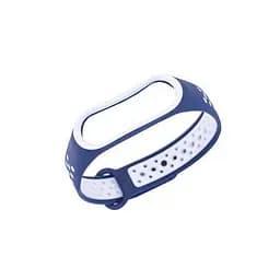 Силіконовий ремінець для фітнес-браслета XiaomiXiaomi Band 3 4 Blue-White Sport Синій Білий Спорт