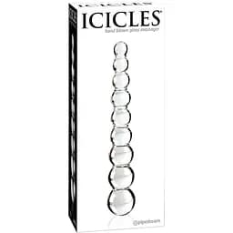Скляне ділдо кулькове Icicles No.2 21.5 см прозорий
