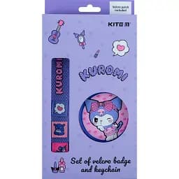 Набір бейдж на липучці та брелок-підвіска Kite Kuromi HK24-3010-1