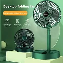 Портативний міні вентилятор для дому Telescopic Folding Fan Складаний настільний вентилятор із USB зарядкою - мініатюра 5