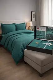 Комплект постельного белья евро 200х220 см сатин зеленый TC303376216