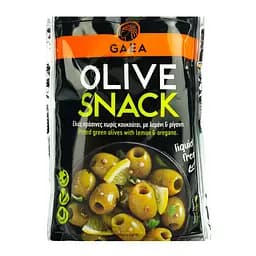 Оливки Gaea зеленые с лимоном и орегано 65 г