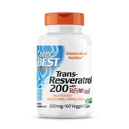 Натуральна добавка Doctor's Best Trans-Resveratrol with Resvinol 200 mg, 60 вегакапсул