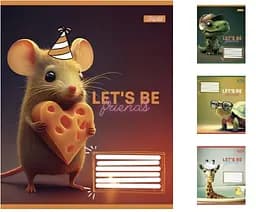 Тетради ученические 12 листов линия. 1В Let‘s be friends, 25 шт. в упаковке