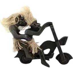 Папуаси на мотоциклі дерево 17х15х8 см