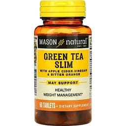 Зеленый чай с яблочным уксусом и горьким апельсином Mason Natural Green Tea Slim с Apple Cider Vinegar&Bitter Orange 60 таблеток