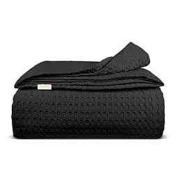 Плед-покривало Cosas Black Waffle Weave 110х140 см чорний (Blanket_00Black_WaffleWeave_110x140)