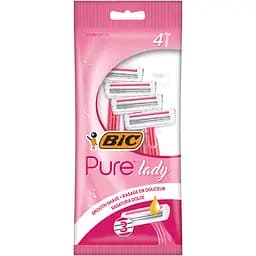 Бритва жіноча BIC Pure 3 Lady Pink без змінних картриджів 4 шт.