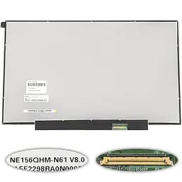 Матриця 15.6" NE156QHM-N61 2560х1440, 40pineDP, IPS, 300cd/m2, 100% sRGB, LED, SLIM без планок та вушок, матова, роз'єм справа внизу для ноутбука