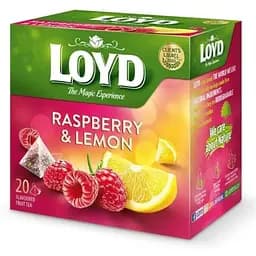 Чай фруктовий Loyd Raspberry&Lemon, малина та лимон, в пірамідках, 40 г