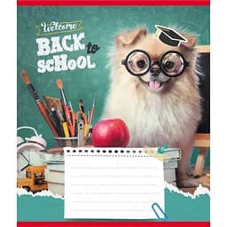 Зошит учнівський "Собака студент" Leader 018-540178L-1 в лінію, 18 аркушів