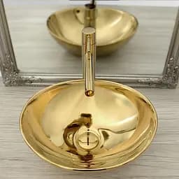 Умивальник Rea Sofia 34,5x41 gold n (REA-U9015) - мініатюра 4