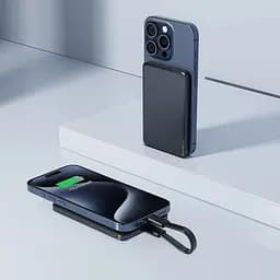 УМБ Acefast Magnetic Wireless 5000mAh 18W PD,QC 3.0, QI 7.5 Вт, ультра тонкий, M8 Black - мініатюра 7