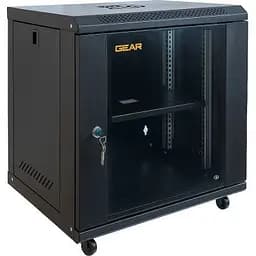 Шафа настінна GEAR 12U 19 600x450x650 мм, + Полиця 19, black (GWMSN-12U-600-450)