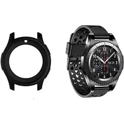 Комплект Watchbands: силиконовый ремешок double черный + чехол черный для Samsung Gear S3 Frontier Samsung Galaxy 46mm (WBKW-46-1-2-1)