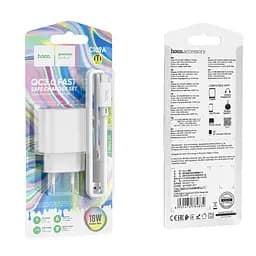 Зарядний пристрій Hoco C109A USB QC 18W білий + кабель USB to Type-C - мініатюра 5