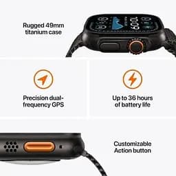 Смарт-годинник Apple Watch Ultra 2 GPS + Cellular 49mm Black Titanium Case w. Black Ocean Band (MX4P3) - мініатюра 3