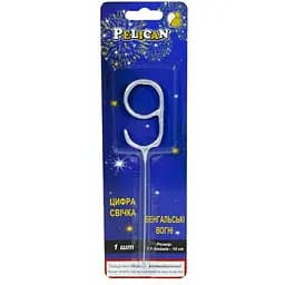 Бенгальська свічка-цифра "9" Pelican 860029 Срібло (2000990576859)