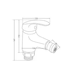 Змішувач для біде Lidz Tani 001AF (k40) LDTAN001AFCRM44958 Chrome - мініатюра 2