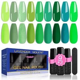 Набір гель-лаку для нігтів з 9-колірним покриттям, 3 пляшками базового матового верхнього покриття та пилкою для нігтів