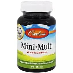 Комплекс основних вітамінів і мінералів Carlson Mini-Multi Essential Vitamins & Minerals 90 міні таблеток