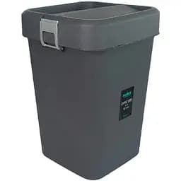 Мусорное ведро Motek на 18 л с поворотной крышкой 27.5х27.5х41 см Антрацит (COB-411) 