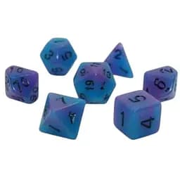 Набор кубиков Double Color Glow in the dark 7 Dice Set - Blue-Purple , 7 шт. (g7dglowdc05)