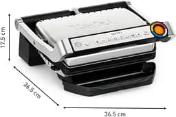 Гриль Tefal притискний OptiGrill + 2000Вт знімні пластини алюміній метал (GC717D10) - мініатюра 3