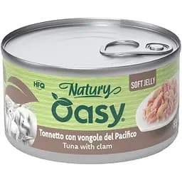 Вологий корм Oasy Cat Wet Natury для дорослих котів тунець з молюском 85 г