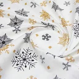 Дитяча постільна білизна в ліжечко WINTER, бежевий (SnowflakesBlackBeige_Magnolia110x160_140) - мініатюра 6