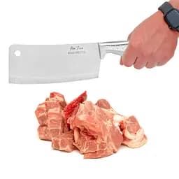 Тесак сокира сікач кухонний для обробки рубки м'яса кісток з нержавіючої сталі з рельєфною ручкою 27x8.5 см, Kitchen Master 87715