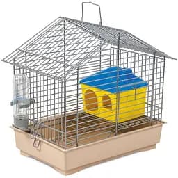 Клітка для гризунів з будиночком Природа Джунгарік, 30х20х24 см, бежева