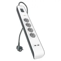Мережевий фільтр-подовжувач Belkin 2 м 4 розетки 2xUSB 2.4A 525 Дж - мініатюра 2