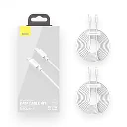 Кабель Baseus Simple Wisdom Data Cable Kit Type-C to iP PD 20W 2 шт. 1.5 м Білий - мініатюра 2