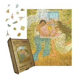 Дерев'яний фігурний пазл Любовний Танок, А1, Дерев'яна коробка 500+ елементів