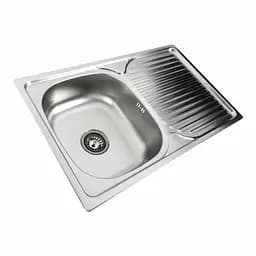 Кухонна мийка з нержавіючої сталі прямокутна Platinum декор 7848 (0,8/180 мм), R, Decor - мініатюра 4