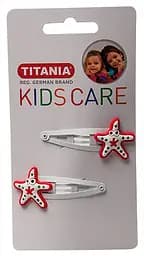 Набір металевих зажимів для волосся Titania Морська зірка, 5 см, білий, 2шт. (8519 KIDS)