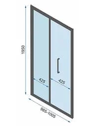 Душова кабіна Rea Rapid Fold 100x80 black пристінна REA-KPL-09916, Чорний матовий, Універсальна, прозрачний, Чорний матовий - мініатюра 5