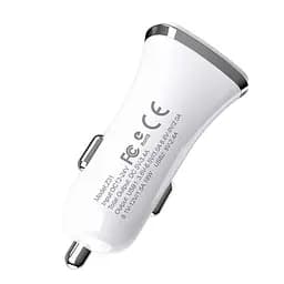Автомобільний зарядний пристрій Hoco Z31 QC3.0 White 2 USB+ USB Cable Type-C - мініатюра 3
