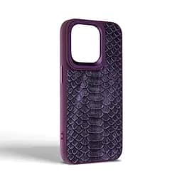 Кожаный чехол для Apple iPhone 14 Pro, Harder Lizard, фиолетовый, термополиуретан ТПУ + экокожа с имитацией кожи ящерицы, панель, защита корпуса, противоударный, микрофибра, рамка вокруг камеры, защита всего корпуса, (ARM76878) - мініатюра 2