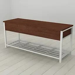 Банкетка с ящиком Ferrum-decor Дрейк 2 550x1200x400 металл Белый ДСП Венге 16 мм (FRD-105308)